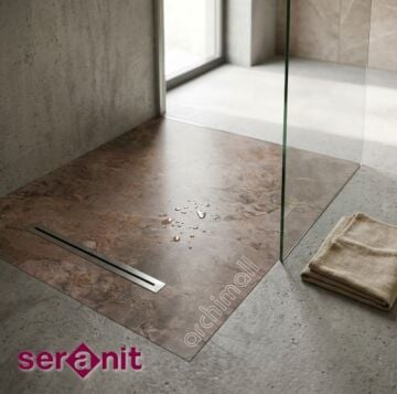 Aquanit 90X135 Slope Gusto Taupe Gri Porselen Duş Karosu
