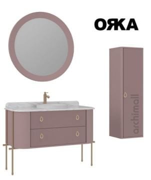 Orka Felice 127 cm Metal Ayaklı Banyo Dolabı