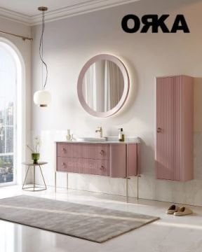 Orka Felice 147 cm Metal Ayaklı Banyo Dolabı