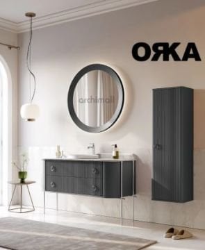 Orka Felice 147 cm Metal Ayaklı Banyo Dolabı