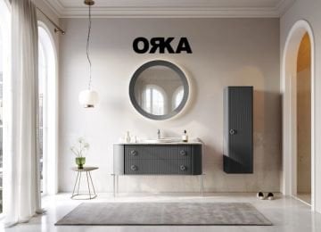 Orka Felice 147 cm Metal Ayaklı Banyo Dolabı