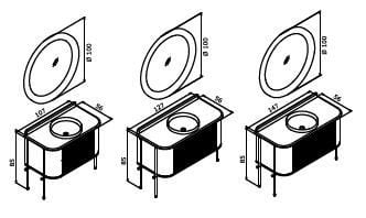 Orka Felice 147 cm Metal Ayaklı Banyo Dolabı