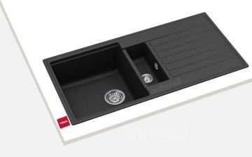 Teka Cliff 60 B-TQ 1.5 Gözlü Siyah Granit Eviye