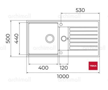 Teka Cliff 60 B-TQ 1.5 Gözlü Siyah Granit Eviye