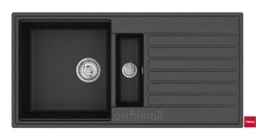 Teka Cliff 60 B-TQ 1.5 Gözlü Siyah Granit Eviye