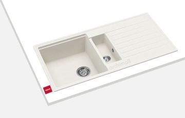 Teka Cliff 60 B-TQ 1.5 Gözlü Beyaz Granit Evye