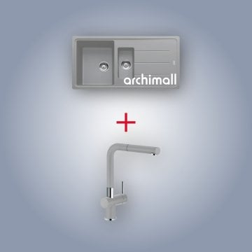 Franke BFG 651 Basis Stone Grey Granit Evye Seti