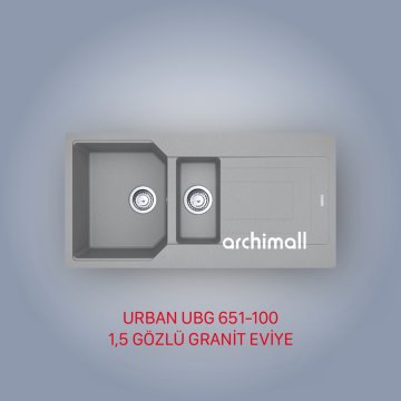 Franke UGB 651-100 Urban Stone Grey Granit Evye Seti