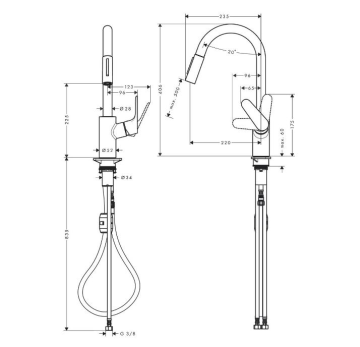 Hansgrohe Focus 240 Spiralli Evye Bataryası