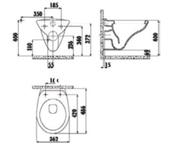 Creavit TP320 Perla Asma Klozet + Çınar PP Soft Kapak