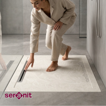 Aquanit 90x90 Slope Luna Beyaz Porselen Duş Karosu