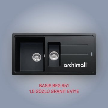 Franke BFG 651 Basis Nero Granit Evye Seti