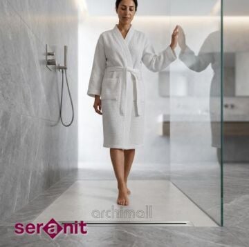Aquanit 90x90 Slope Line Infinity Beyaz Porselen Duş Karosu