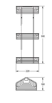 Hüppe Trendy Parlak Gümüş üçlü Köşe Şampuanlık