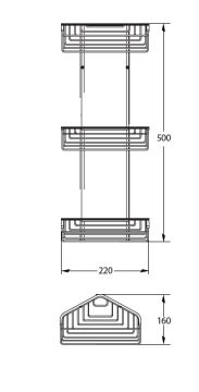 Hüppe Trendy Parlak Gümüş üçlü Köşe Şampuanlık