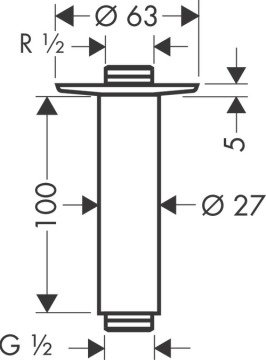 Hansgrohe Tavan Bağlantısı 10 cm 27479000