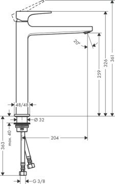 Hansgrohe Metropol Çanak Lavabo Bataryası Satin Siyah