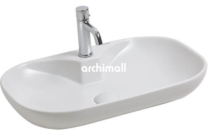 Alya 65 BD Tezgahüstü Lavabo (Batarya Delikli) 65x40cm Mat Beyaz