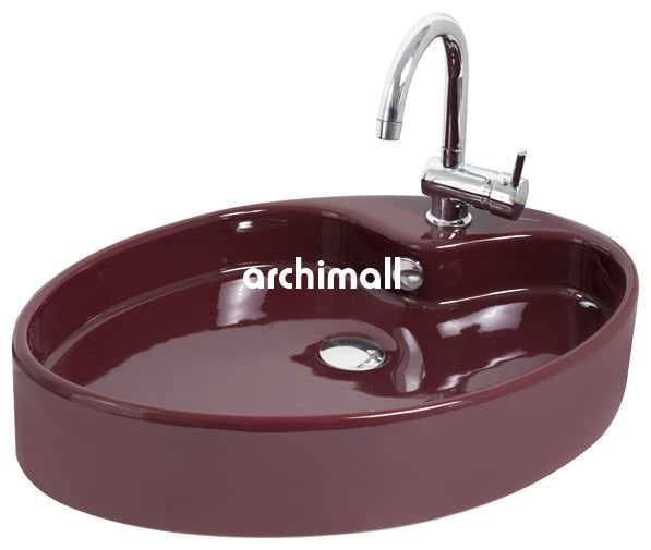 Betria Tezgahüstü Lavabo 65x45cm Bordo