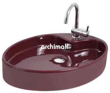 Betria Tezgahüstü Lavabo 65x45cm Bordo