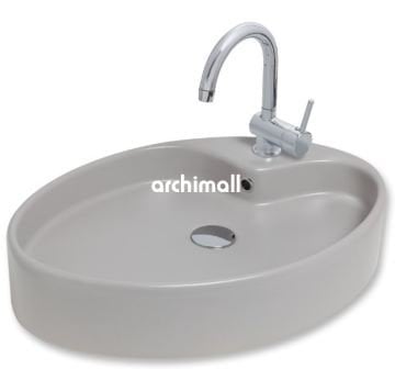 Betria Tezgah Üstü Lavabo 65x45 cm Mat Gri