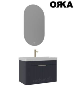 Orka Procida 85 cm Asma Banyo Dolabı MAT BEYAZ - KROM KULP
