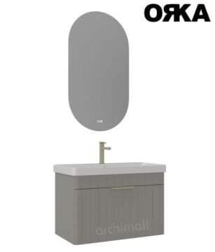 Orka Procida 85 cm Asma Banyo Dolabı MAT BEYAZ - KROM KULP