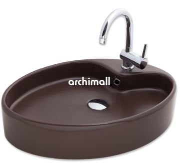 Betria Tezgahüstü Lavabo 65x45cm Mat Moka