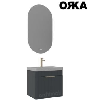 Orka Procida 65 cm Asma Banyo Dolabı MAT KAŞMİR - KROM KULP
