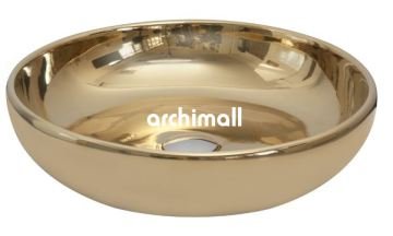 Nunki 44 cm Tezgah Üstü Lavabo Altın