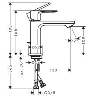 Hansgrohe Rebris E 110 Lavabo Bataryası