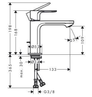 Hansgrohe Rebris E 110 Lavabo Bataryası