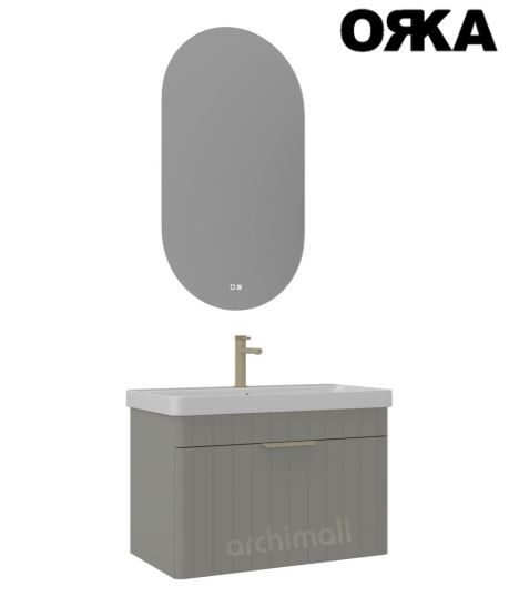 Orka Procida 85 cm Asma Banyo Dolabı MAT KAŞMİR - KROM KULP
