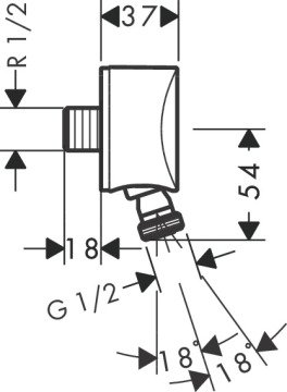 Hansgrohe Fixfit S Gönye Çıkış Çekvalf Pivot Bağlantılı 27506000