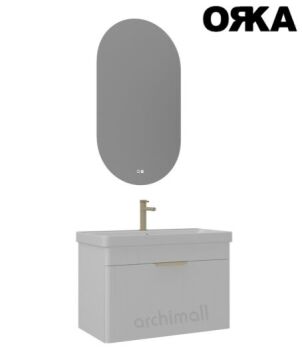 Orka Procida 85 cm Asma Banyo Dolabı MAT BEYAZ - KROM KULP