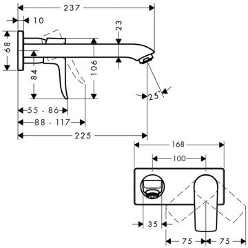 Hansgrohe Metris Ankastre Duvara Monte Lavabo Bataryası