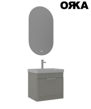 Orka Procida 65 cm Asma Banyo Dolabı MAT KAŞMİR - KROM KULP