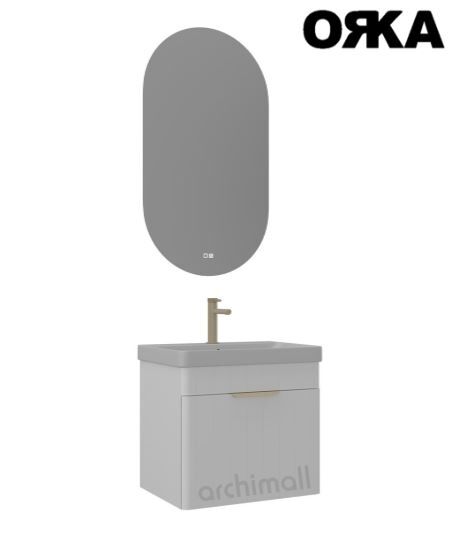 Orka Procida 65 cm Asma Banyo Dolabı MAT BEYAZ - KROM KULP