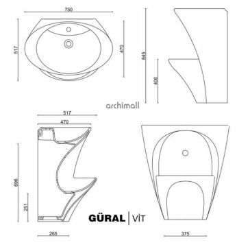 Güral Vit Double Deck Abdest Lavabosu 2.KALİTE