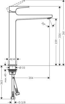 Hansgrohe Metropol 260 Çanak Lavabo Bataryası