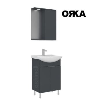 Orka Purus 55 cm Ayaklı Banyo Dolabı MAT ANTRASİT