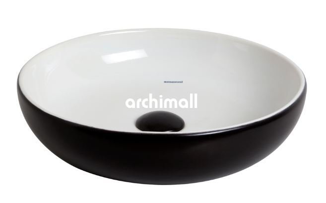 Nunki 44cm Tezgah Üstü Lavabo Mat Siyah Beyaz