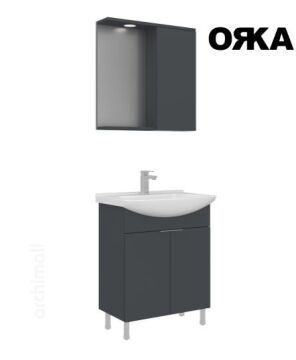 Orka Purus 65 cm Ayaklı Banyo Dolabı MAT ANTRASİT