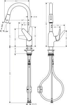 Hansgrohe Focus 220 Spiralli Eviye Bataryası