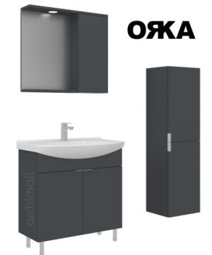 Orka Purus 100 cm Ayaklı Banyo Dolabı MAT ANTRASİT