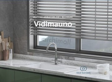 Ideal Standard Calista arıtma çıkışlı krom evye bataryası mekansal görünüm