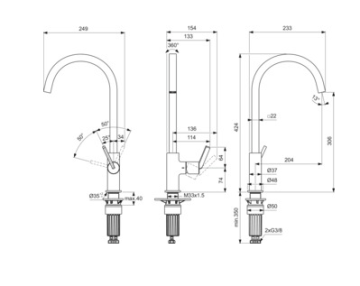 İdeal Standard Gusto Kuğu Evye Bataryası