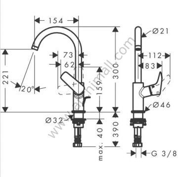 Hansgrohe Logis 210 Kuğu Lavabo Bataryası
