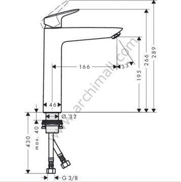 Hansgrohe Logis 190 Yüksek Tip Lavabo Bataryası