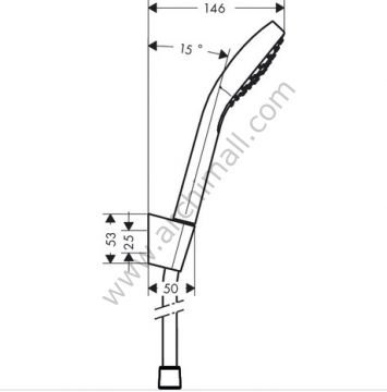 Hansgrohe Croma Select E 1 Jet Porter Set 1,25m Hortum İle